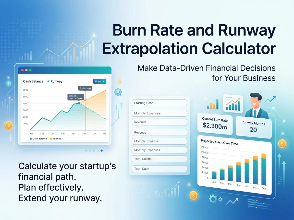Burn Rate and Runway Extrapolation Calculator
