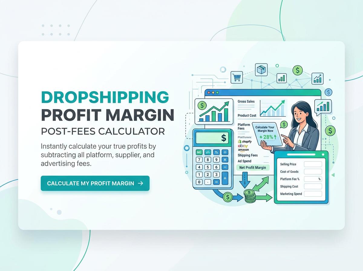 Dropshipping Profit Margin Post-Fees Calculator